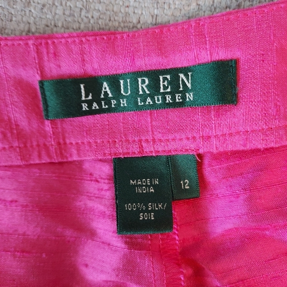 Lauren Ralph Lauren 100% Silk High Rise Ankle Pants Sz-12 NWT - Picture 5 of 6